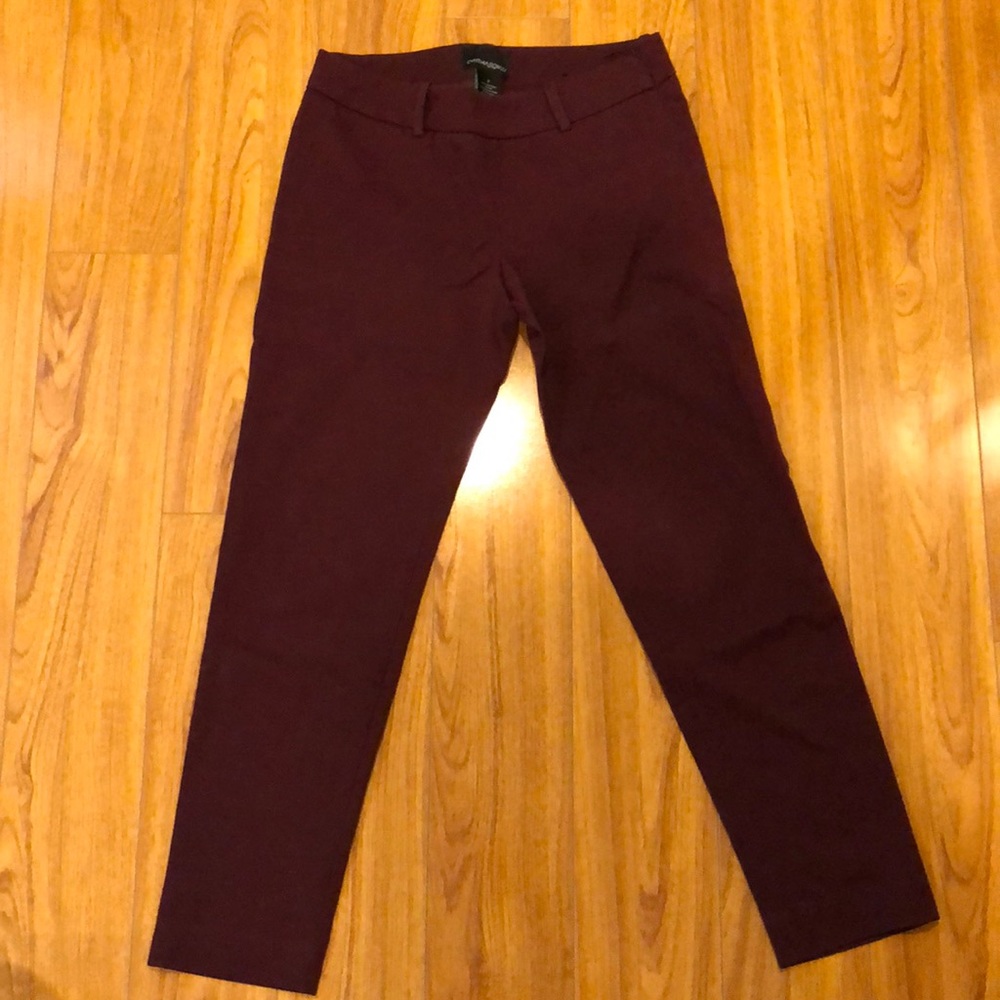 CynthIa Rowley Maroon Ankle Cut Pants
